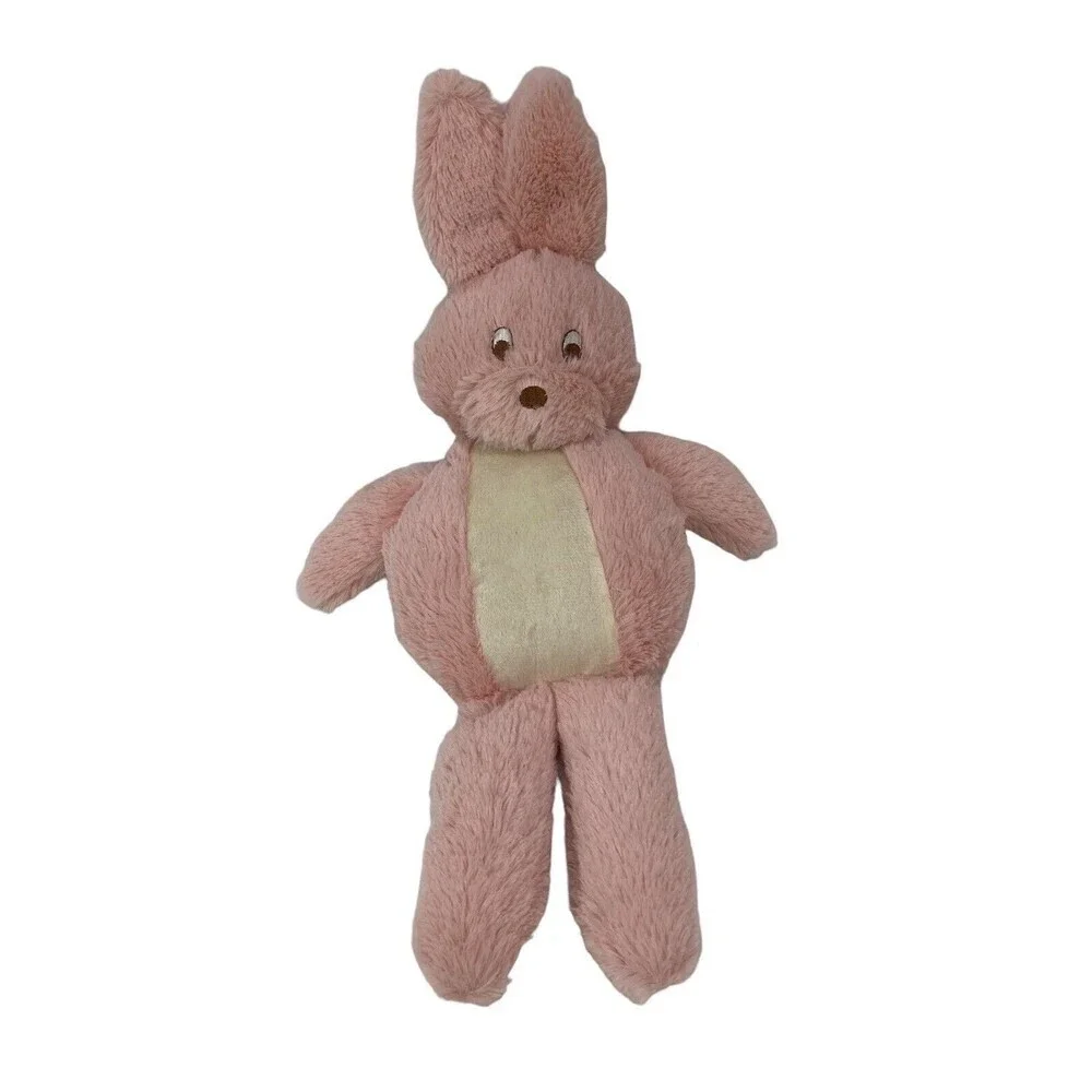 VINTAGE Elite Pet Squeaking Plush Stuffed‎ Toy Pink Easter Rabbit Long Ear 17 in